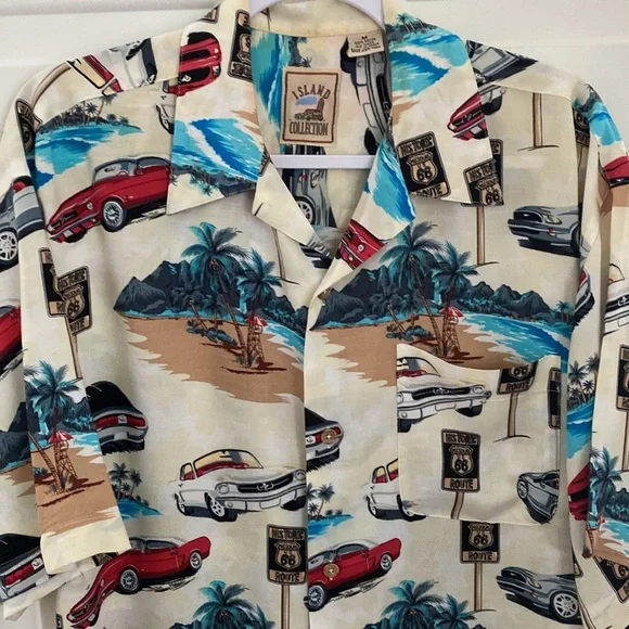 Vintage Mustang Cars Casual Button Down Shirt. Made in Korea. Size Medium - Picture 11 of 11